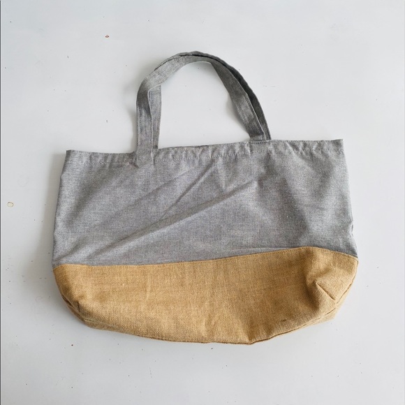 CHICO'S  silver and tan tote - Picture 1 of 4